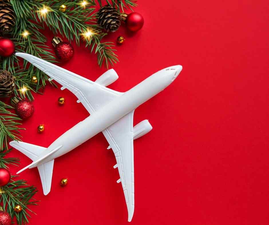 plane, christmas tree 