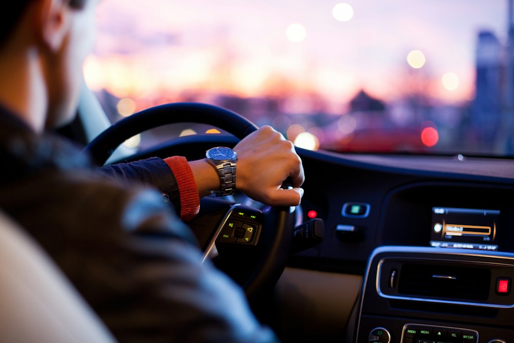 Driver arranging a journey by car
